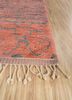 nuray red and orange wool hand knotted Rug - Corner