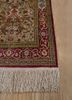 gulmarg gold silk hand knotted Rug - Corner
