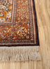 gulmarg red and orange silk hand knotted Rug - Corner