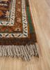 aalam blue wool hand knotted Rug - Corner