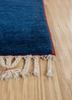 zuri blue wool hand knotted Rug - Corner