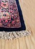 aalam blue wool hand knotted Rug - Corner