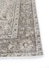 vintage beige and brown wool hand knotted Rug - Corner