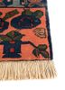 aalam red and orange wool hand knotted Rug - Corner