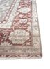 aalam red and orange wool and silk hand knotted Rug - Corner