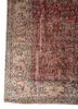 vintage red and orange wool and bamboo silk hand knotted Rug - Corner vintage red and orange wool and bamboo silk hand knotted Rug - Corner