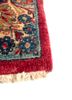 aalam red and orange wool hand knotted Rug - Corner