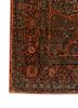 aalam red and orange wool hand knotted Rug - Corner