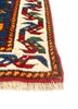 aalam red and orange wool hand knotted Rug - Corner