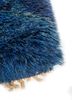 zuri blue wool hand knotted Rug - Corner