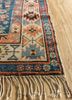 aalam blue wool hand knotted Rug - Corner
