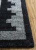 thyme grey and black wool hand knotted Rug - Corner