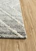 zuri grey and black wool hand knotted Rug - Corner