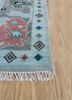 cyanna blue wool hand knotted Rug - Corner