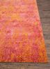 free verse by kavi red and orange wool and silk hand knotted Rug - Corner
