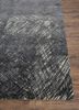 free verse by kavi grey and black wool and silk hand knotted Rug - Corner