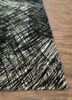 free verse by kavi grey and black wool and silk hand knotted Rug - Corner