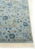 aurora blue wool and silk hand knotted Rug - Corner