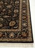 aurora grey and black wool and silk hand knotted Rug - Corner
