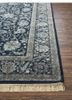 aurora blue wool and silk hand knotted Rug - Corner