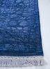 aurora blue wool and silk hand knotted Rug - Corner