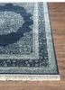 aurora blue wool and silk hand knotted Rug - Corner