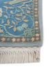aurora blue wool and silk hand knotted Rug - Corner