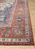 aalam blue wool hand knotted Rug - Corner