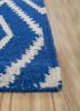bedouin blue wool flat weaves Rug - Corner