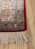 gulmarg red and orange silk hand knotted Rug - Corner
