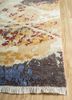 pansy beige and brown wool and bamboo silk hand knotted Rug - Corner pansy beige and brown wool and bamboo silk hand knotted Rug - Corner