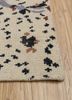 pansy ivory wool hand knotted Rug - Corner