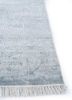entropy grey and black wool and silk hand knotted Rug - Corner