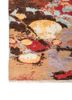 pansy red and orange wool and viscose hand knotted Rug - Corner pansy red and orange wool and viscose hand knotted Rug - Corner