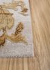 aurora ivory wool and silk hand knotted Rug - Corner