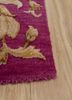 aurora pink and purple wool and silk hand knotted Rug - Corner