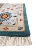 cyanna blue wool hand knotted Rug - Corner
