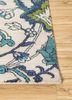 aurora blue wool hand knotted Rug - Corner