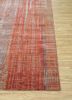 unstring by kavi grey and black wool and bamboo silk hand knotted Rug - Corner