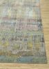 unstring by kavi grey and black wool and bamboo silk hand knotted Rug - Corner