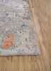 entropy grey and black wool and bamboo silk hand knotted Rug - Corner