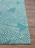 linear blue wool hand tufted Rug - Corner linear blue wool hand tufted Rug - Corner