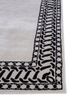 linear ivory wool and viscose hand tufted Rug - Corner
