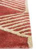 linear red and orange wool and viscose hand tufted Rug - Corner linear red and orange wool and viscose hand tufted Rug - Corner