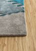 linear blue wool and viscose hand tufted Rug - Corner linear blue wool and viscose hand tufted Rug - Corner