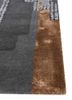 linear grey and black wool and viscose hand tufted Rug - Corner