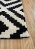 contour grey and black wool hand tufted Rug - Corner