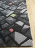 linear grey and black wool and viscose hand tufted Rug - Corner linear grey and black wool and viscose hand tufted Rug - Corner