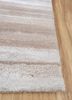 linear ivory wool and viscose hand tufted Rug - Corner