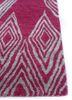 linear pink and purple wool and viscose hand tufted Rug - Corner